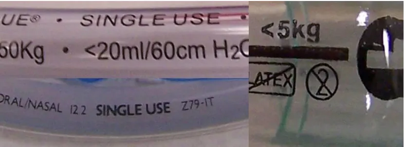 Figure 2. Example of labelling of single use devices