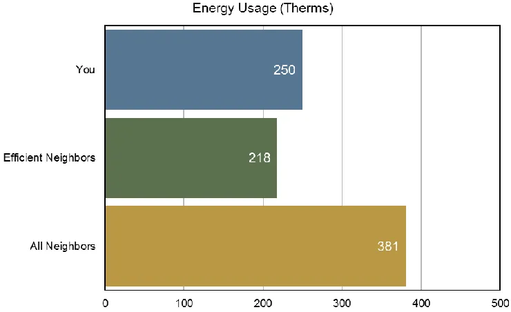 Figure 1- Your usage last winter (Dec ’15 - Mar ’16). You used 12.8% more natural gas than your most efficient neighbors