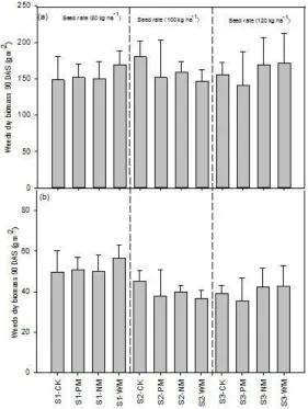 Figure 3. Grain and biological yield of wheat affected by seed rate and mulching materials