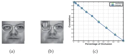 Fig. 3. Cosine-based correlation of image gradient orien-tation for the case of synthetic occlusions