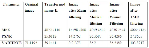 Table 2  Comparison of Performance Measures for Transformed Image-II 