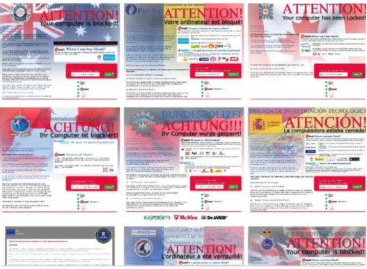 Figure 8: Localized versions of the ransom demand for various countries.