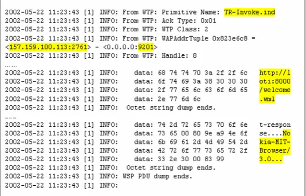 Fig. 5. WSP PO in Kannel WAP gateway  