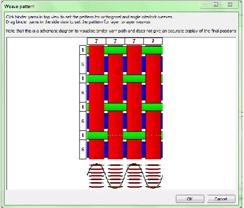 Figure 2. TexGen 3D Wizard: Orthogonal weave pattern dialog. 