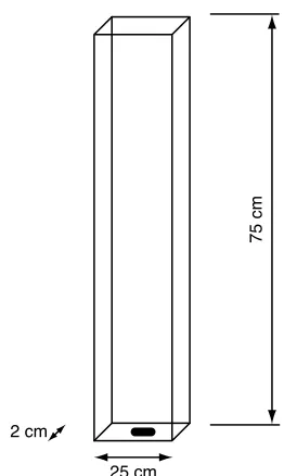 Figure 1: Schematics of the pseudo-two-dimensional bubble column.