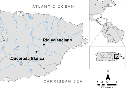 Figure 3: Location of two original gauging stations in Puerto Rico 