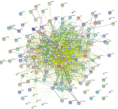 Fig. 1: Network construction of PsA analyzed through STRING database. 