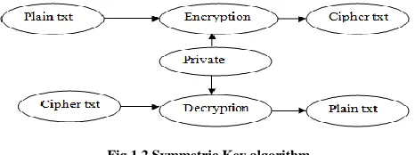 Fig.1.2 Symmetric Key algorithm 