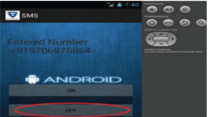 Fig.  10.  On click of the off button, sends siguals to the remote device and  shuts down the buzzer