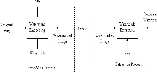 Fig 1 General watermarking Process 