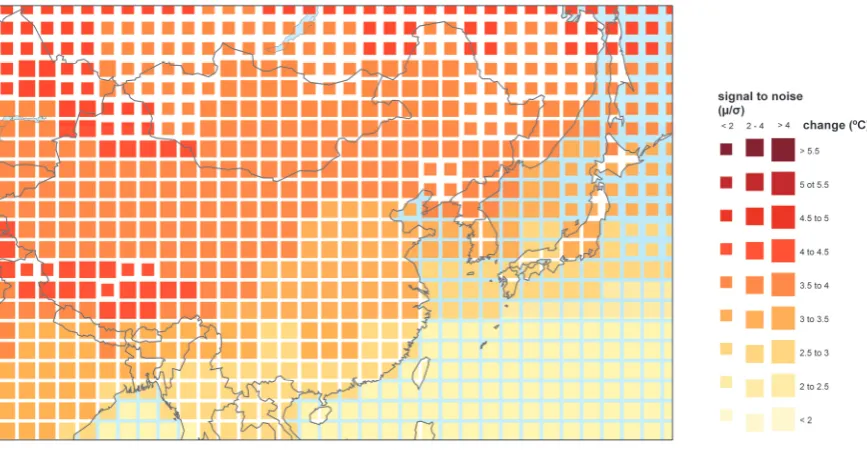 Figure 1. Percentage change in average annual temperature by 2100 from 1960-1990 baseline climate, averaged over 21 CMIP3 models