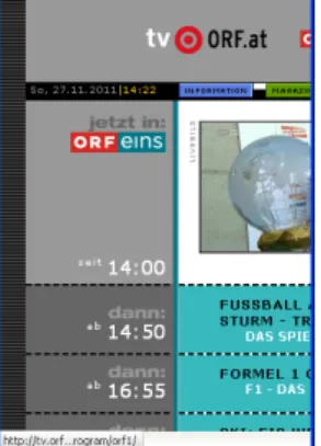 Figure 1.4: The website of ORF is developed in a fixed style. On small devices, the design looks messy and completely unmanageable.