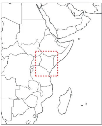 Figure 1. Location of boxes for the regional average time series (red dashed box) in Figures 3 and 4