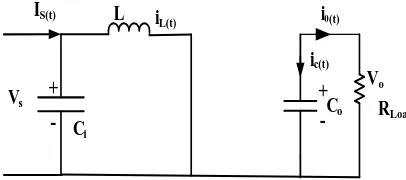Fig. 4.  Mode 1 equivalent circuit for the boost  converter (o<tton ).  
