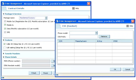 Figure 5 – Order management – contract configuration  Scheduled Package Change