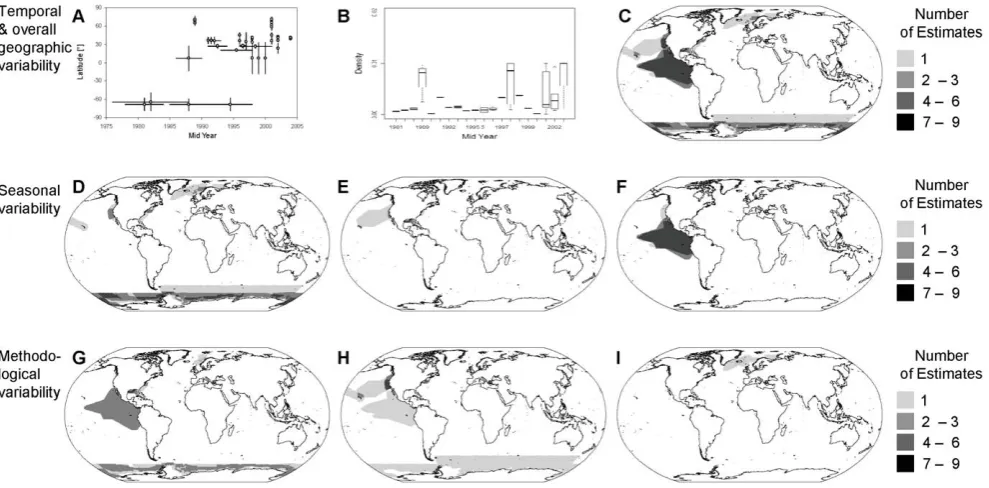 Figure 4. Data availability for large scale population trend analyses – sperm whale example