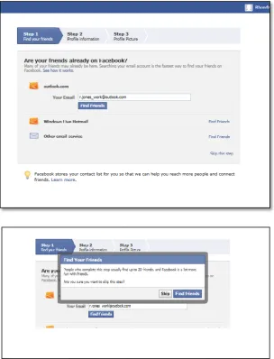 Figure 26: Screenshots of the Facebook registration process 