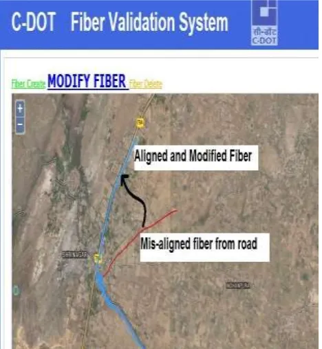 Figure below shows how in this block fiber data was not aligned to satellite road due to which planning for laying new network and monitoring of network will not be possible