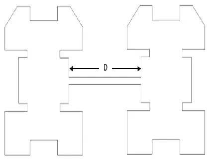 Figure 2: Geometry of the proposed   2x2 MIMO antenna 