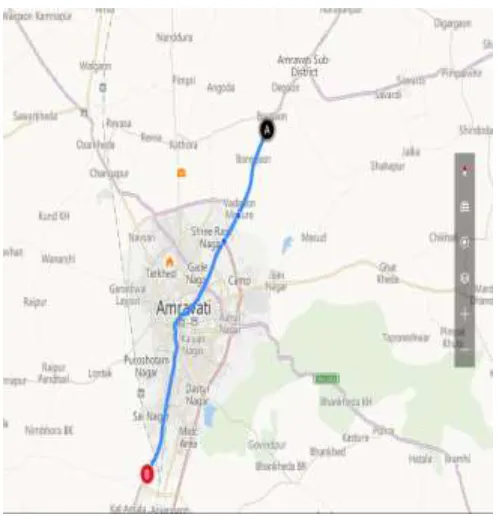 Fig. Study route (IRB toll plaza to Badnera station square) 