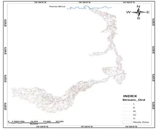 Fig. 2 Drainage map with stream order of the Man River Basin