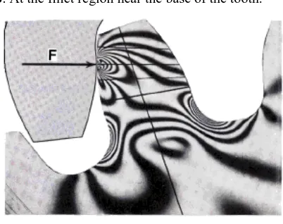 Fig 1    Photo-elastic Model of gear tooth 