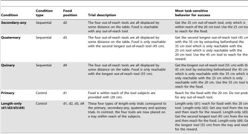 Table 5. Description of sequential and length-only conditions for Experiment 2.