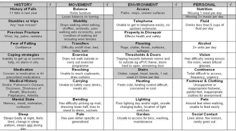 Figure 1: Guide to Action for Falls Prevention (GtA) page 1