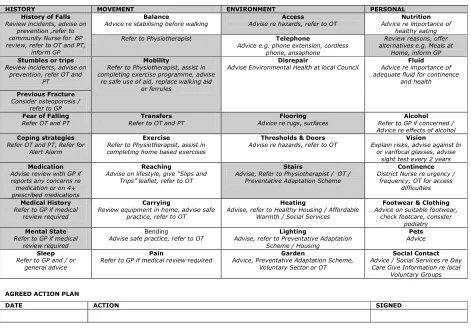 Figure 2: Guide to Action for Falls Prevention (GtA) page 2