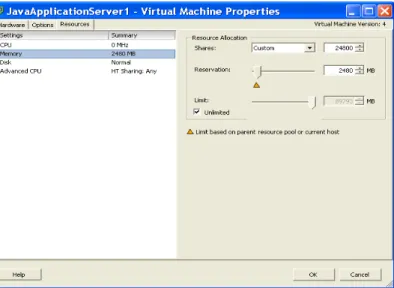 Figure 4: Edit Settings for a Resource Pool 