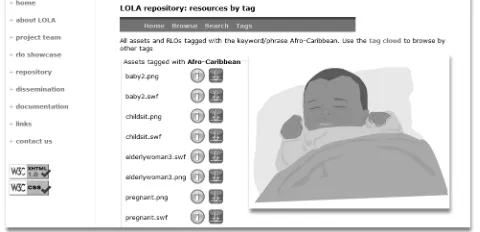 Figure 5. Screenshot from the LOLA website, Case Study 2