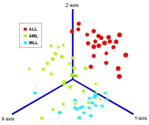 Figure 3Independent Component AnalysisIndependent Component Analysis. Example of a VRML-visualization for an Independent Component Analysis (data set by Armstrong et al