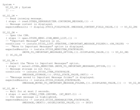 Figure 8. Part of the generated CSP speciﬁcation from the user view use case of Table 1