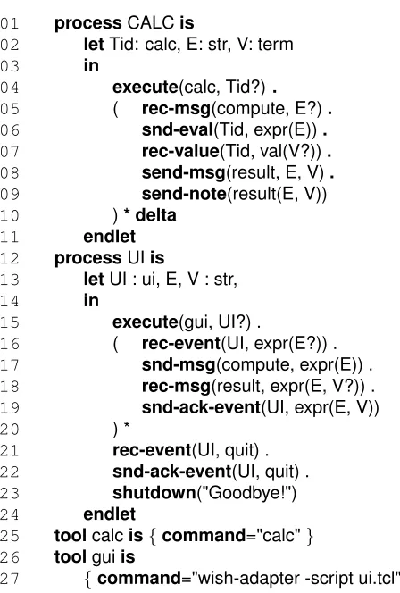 Figure 1. Excerpt of a TOOLBUS script
