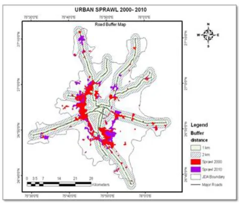 Figure 5: Map Showing Leapfrog Urban Sprawl Pattern