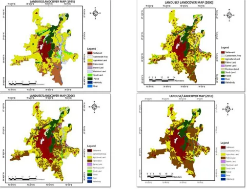 Figure 7: Landuse / Land cover Maps (1995-2010) 
