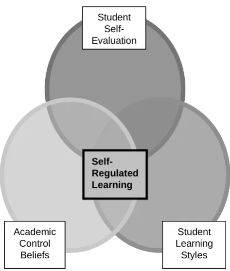 Figure 4.  Conceptualisation of the composite Influence of key component processes of self-regulated learning 