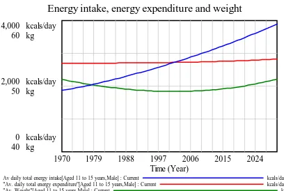 Figure 16: Relationship between energy intake, energy expenditure and weight 