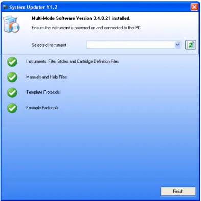 Figure 2-4 System Updater Window Showing Fully Updated Controller  PC System