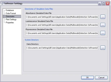 Figure 2-12 Directories Window for Data Storage Locations To select a different storage directory: