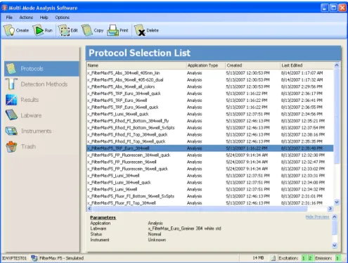 Figure 2-16 Protocol Selection List View with Show all Methods and Protocols in  list view deselected
