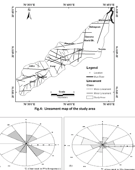 Fig.4:  Lineament map of the study area 