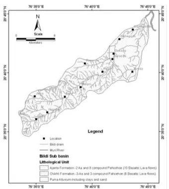 Fig. 3: Geological map of the study area (modified after GSI 2000) 