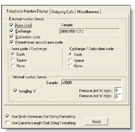 Table 2.  Telephone Number Display tab fields 