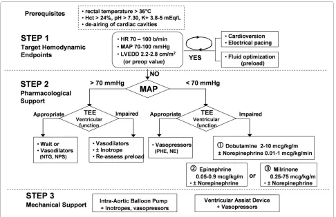 Figure 1 Weaning protocol from Cardio-Pulmonary-Bypass.