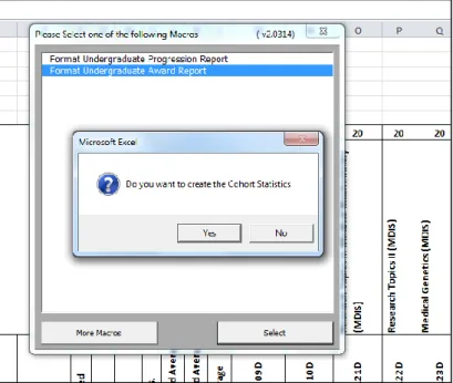 Figure 1.4b Example of cohort statistics; UG Progression/UG Award Reports only 