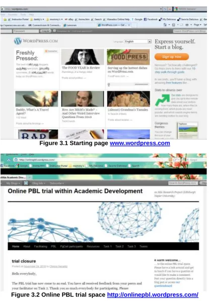 Figure 3.1 Starting page www.wordpress.com 