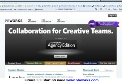 Figure 3.3 Starting page www.pbworks.com 