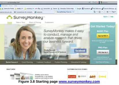 Figure 3.8 Starting page www.surveymonkey.com 