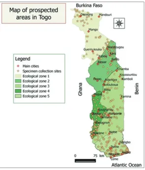 Figure 4. Map of prospected areas in the whole country.